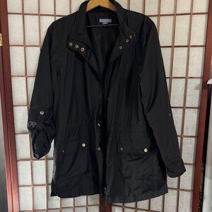 Laura Scott Black Utility Jacket with Gold Accents